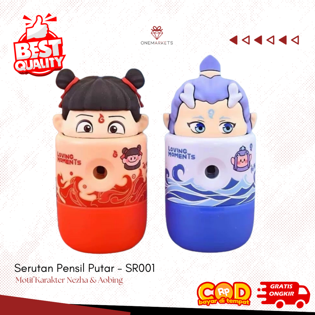 

Serutan Pencil Putar / Rautan Nezha / Shapener Pensil Putar / Hadiah Ulangtahun Anak Unik / Perlengkapan Alat Tulis Sekolah - SR001