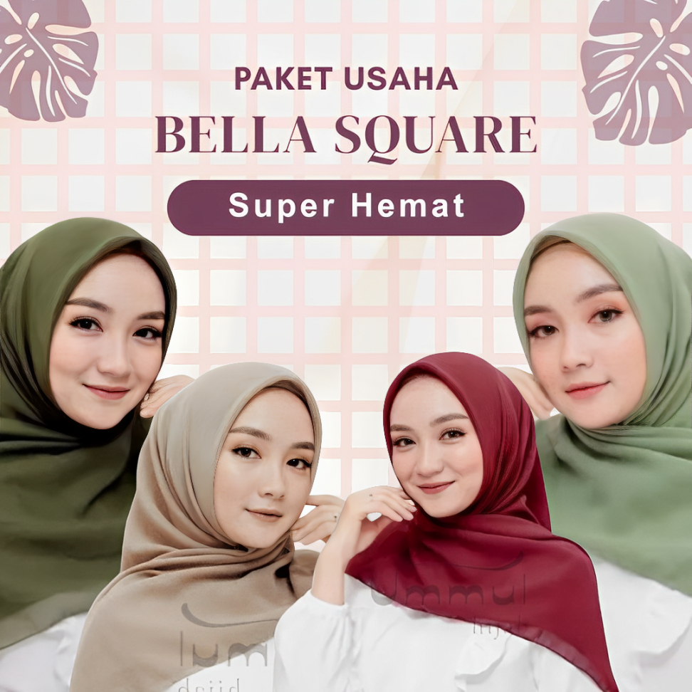 UMUL hijab - [ PAKET USAHA ] Bella Square Hijab Segi Empat Polos / Kerudung Polos Segi Empati