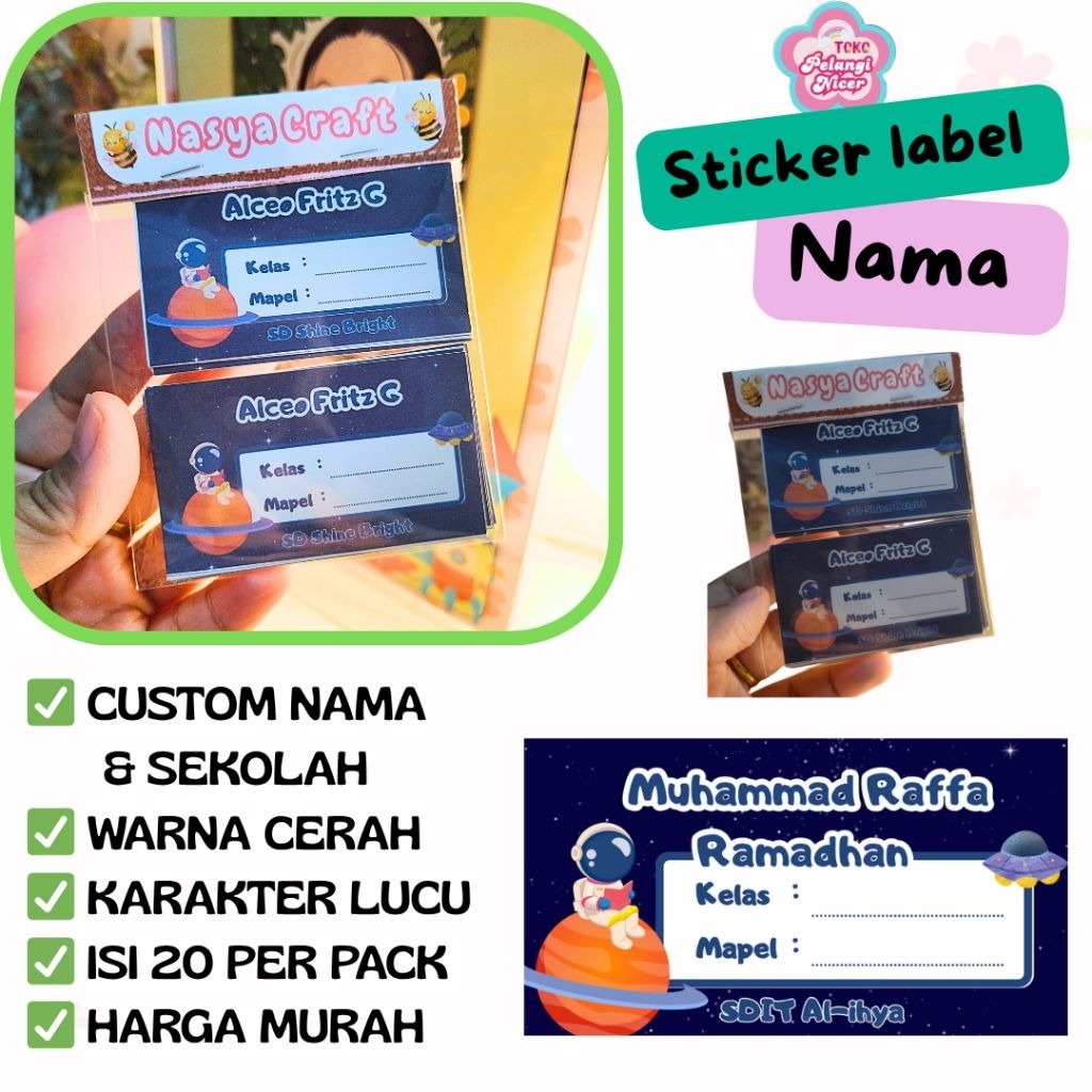 

Stiker Label Buku Custom Nama Anak Laki-Laki– Stiker Karakter Lucu Tema Luar Angkasa | Custom Nama & Sekolah
