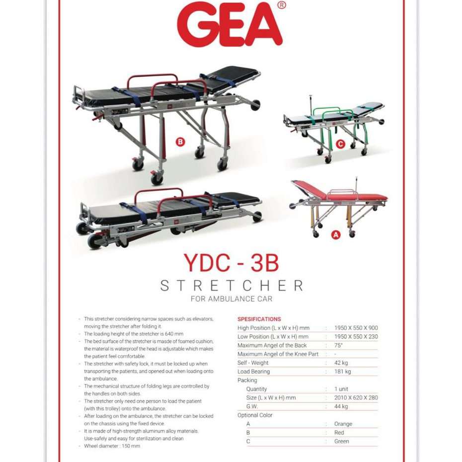 Stretcher Ambulance GEA YDC-3B / YDC3B / YDC 3B Emergency Stretcher
