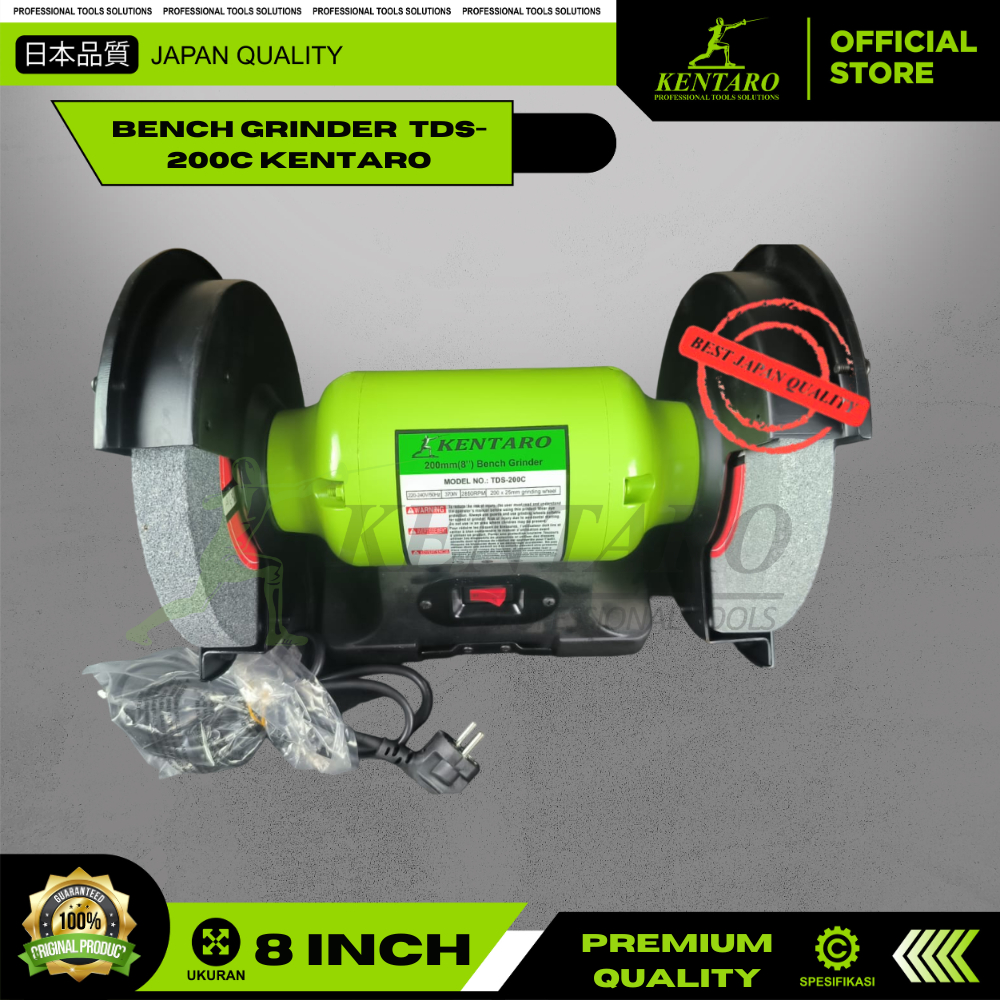 BENCH GRINDER 8” TDS-200C KTR KENTARO JAPANES QUALITY