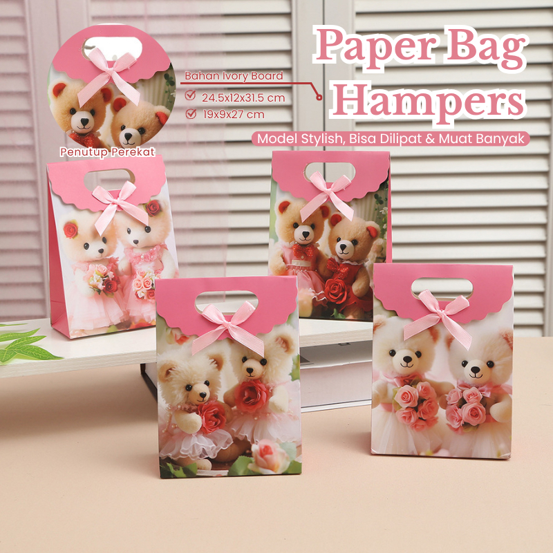 

Paper Bag Karakter Bear Butterfly Love Lucu Hampers/Tas Kado Hadiah Paper Bag Souvenir /Paper Bag Handle Jinjing Tutup Perekat Serbaguna