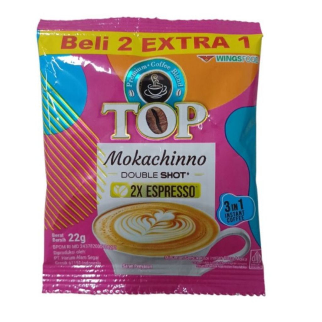 

TOP MOKACHINNO Double Shoot | Kopi Sachet 22 Gram | Kopi Sachet Top Kopi