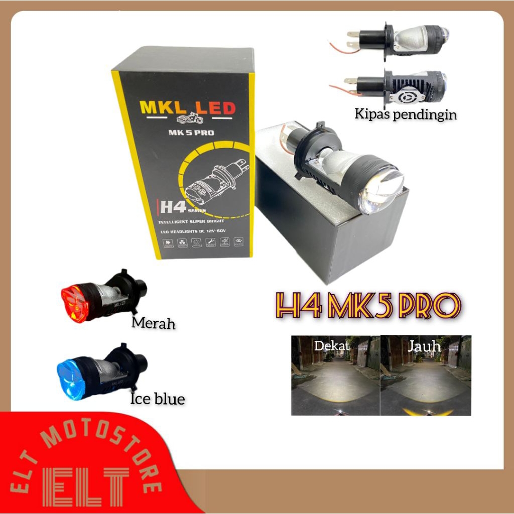 H4 Biled Mini Projie MKL LED Lampu H4 Motor Lampu H4 Mobil Mini Projie Ze 5 MKL Mini Biled Lampu Mob