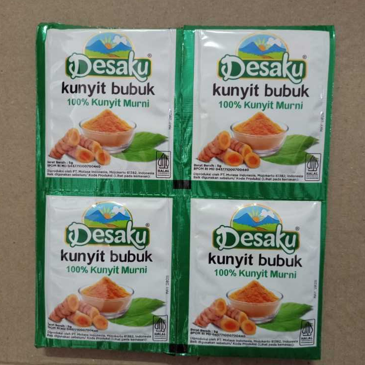 

Kunyit Bubuk Desaku 1Renceng isi 12Sachet