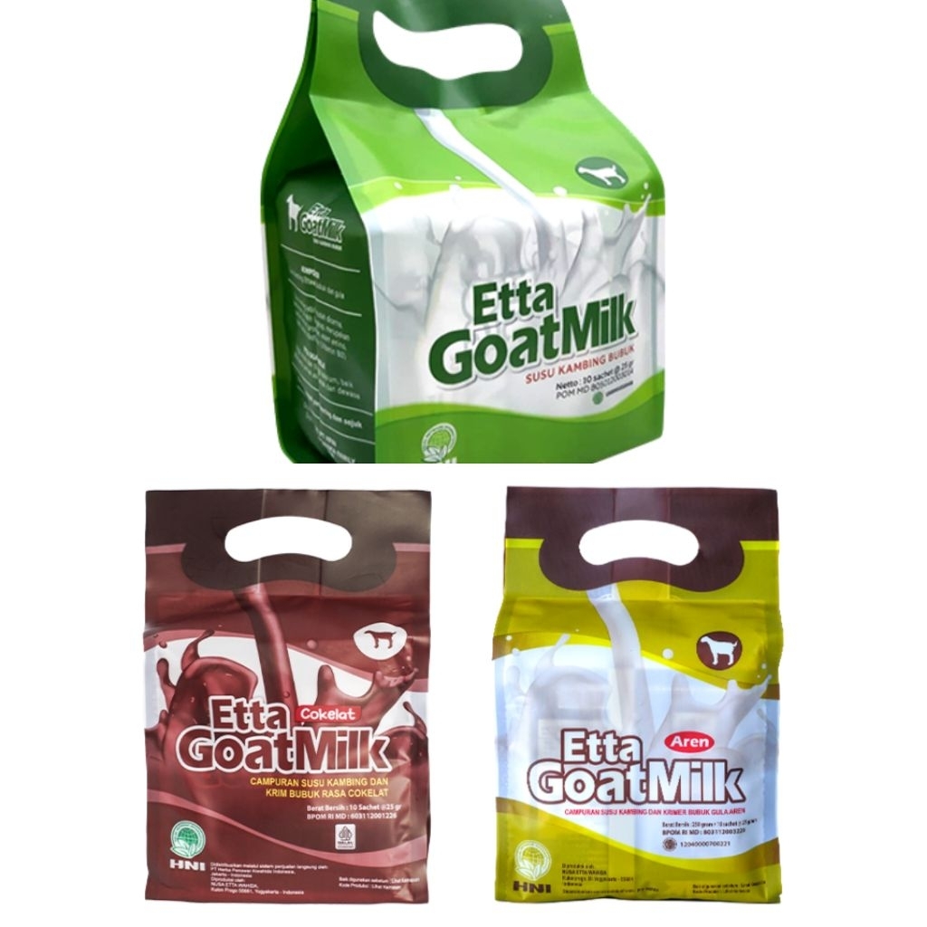 

Etta Goat Milk Susu Kambing HNI HPAI, Rasa Original, Cokelat dan Aren