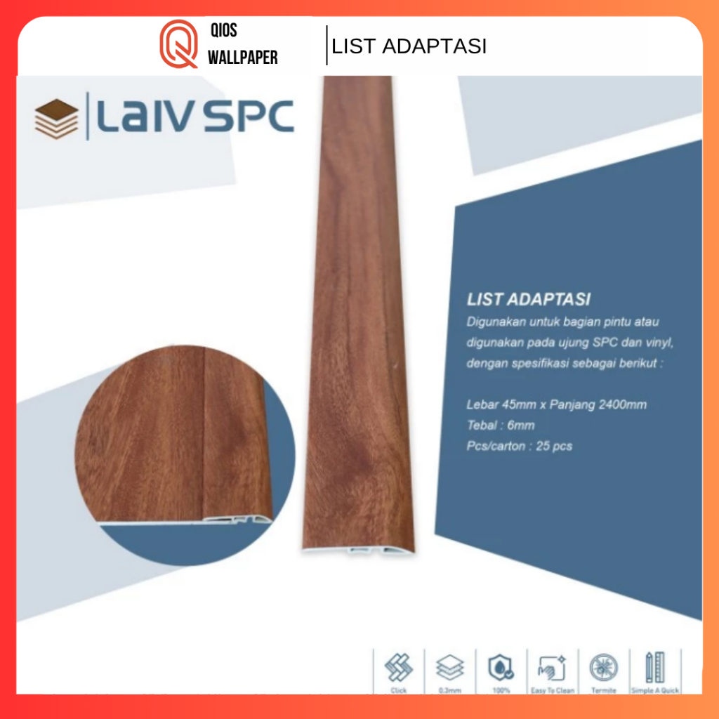 lis adaptasi/ lisa transisi/lis vinyl/lis spc/lis molding/lis parkeet