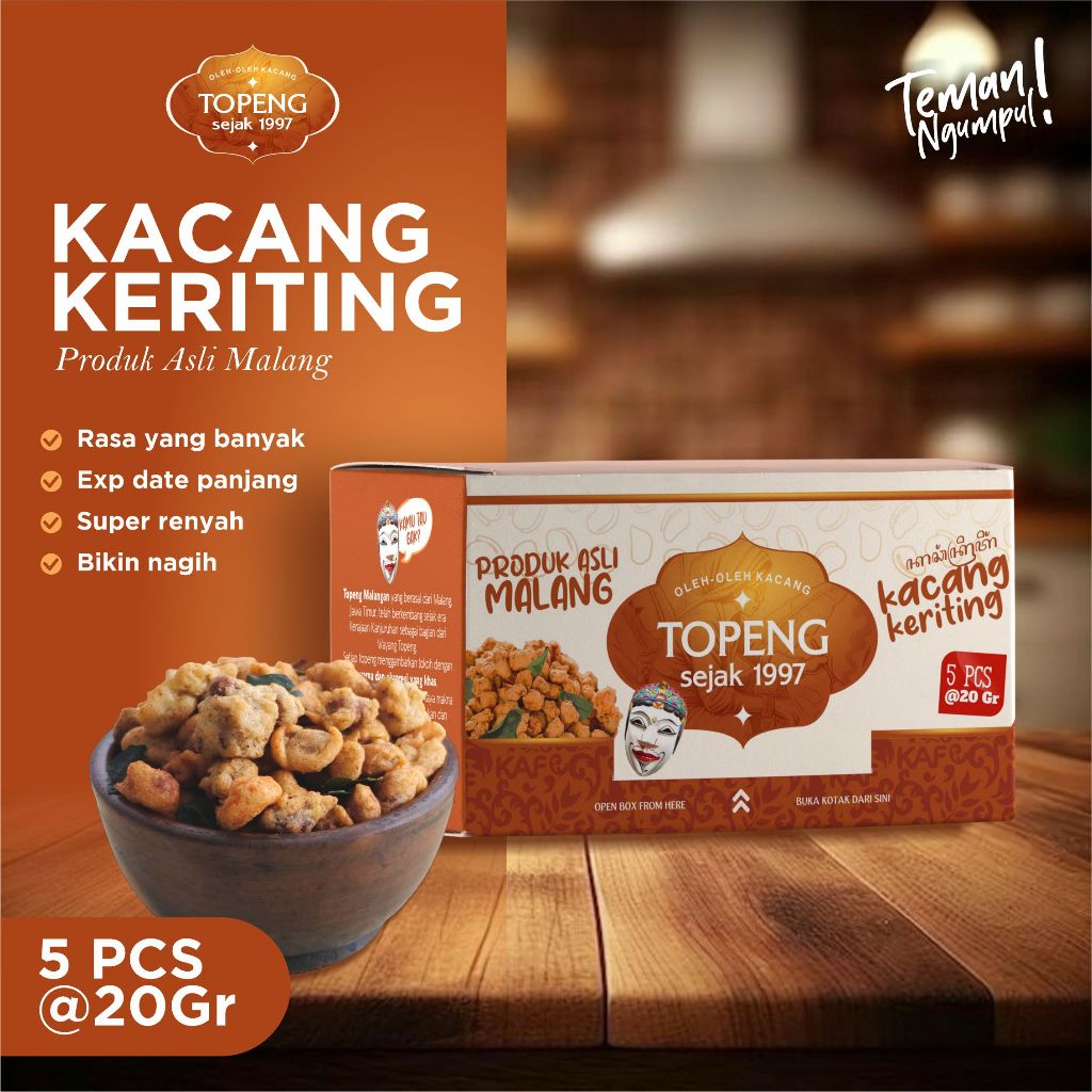 

KACANG KERITING TOPENG 100g (@20g x 5 Pcs)