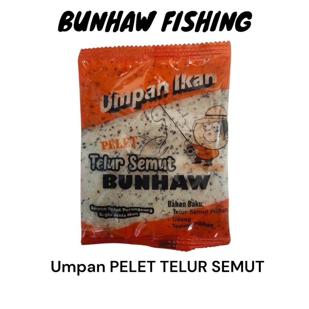 umpan pelet telur semut /kroto bunhaw umpan siap pakai umpan ikan mas,ikan nila dan lain-lain