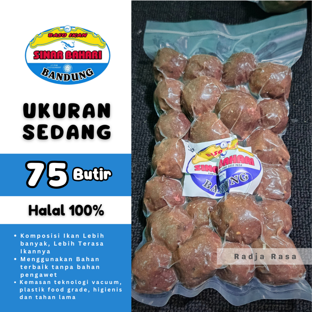 

Bakso Ikan Tuna Varian Sedang Hitam 75 Butir | Sinar Bahari