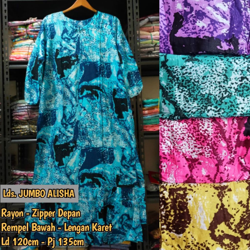 Daster Muslim Gamis Ibu Batik Soloan Jumbo Busui Hamil