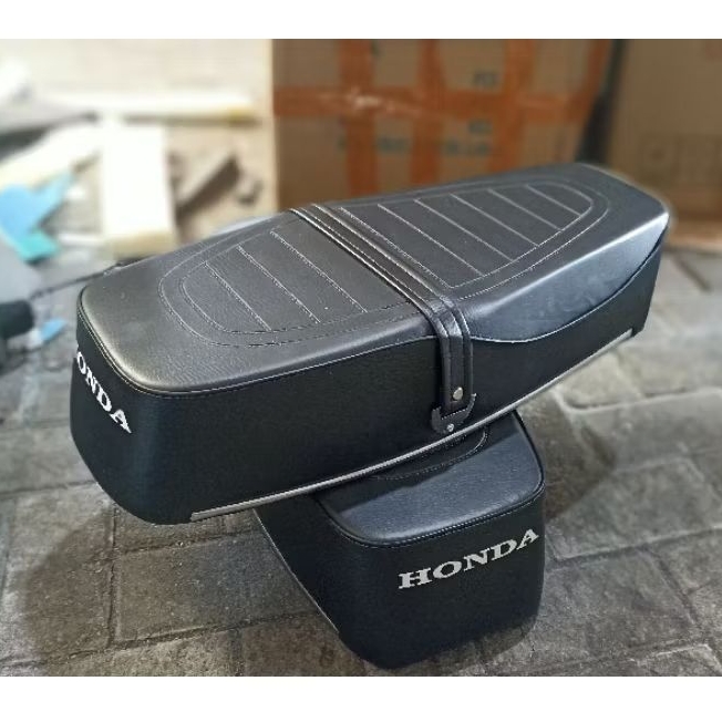 Jok CB K5 Kulit Motif Amplas, pres original plat besi hitam
