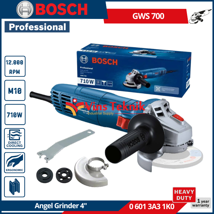 Mesin Gerinda Angle Grinder Grinda 4" 710W BOSCH GWS700 GWS 700