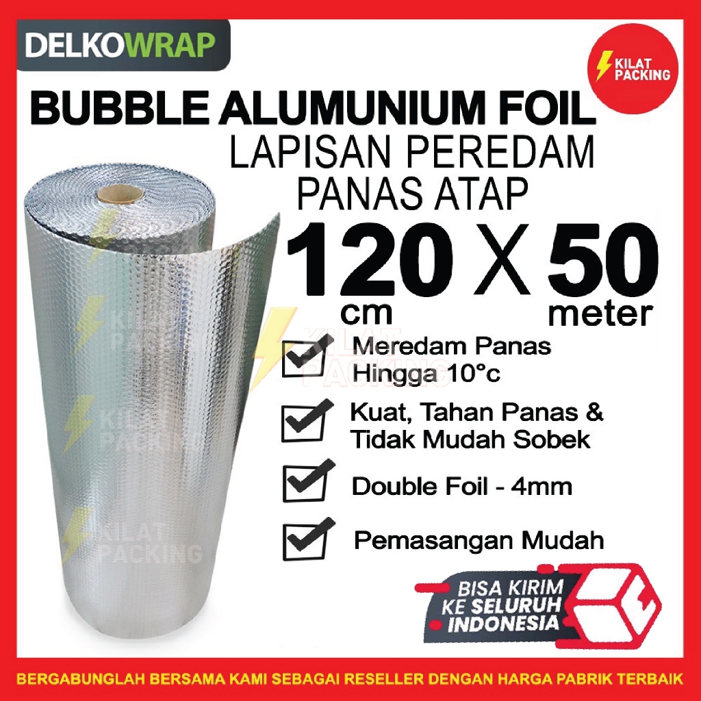 

PLASTIK BUBBLE ALUMUNIUM FOIL (120CM X 50M) Delkochoice