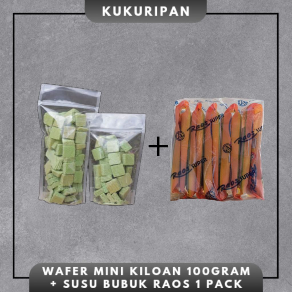 

Wafer Mini Grafita Kiloan 100Gram + 1 Pack Susu Raos Coklat Super