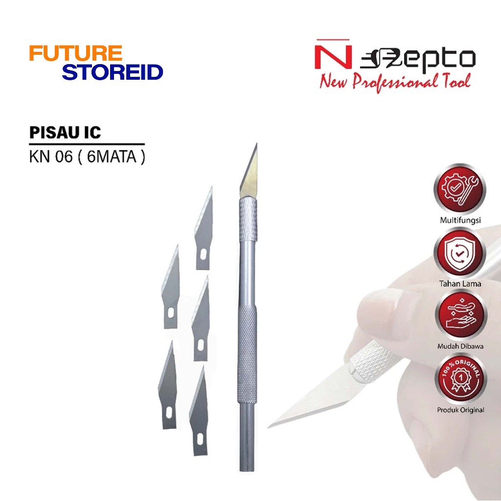 

NEPTO KN-06 (6 MATA) PISAU IC ORIGINAL - PISAU BEDAH MULTIFUNGSI - PISAU BEDAH IC / CPU - PISAU PENGHAPUS LEM - PISAU SERVICE TEKNISI