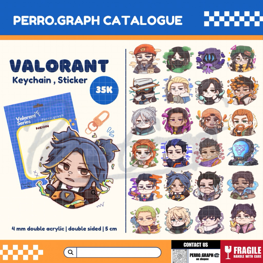 [perro.graph] Acrylic Keychain Valorant | Gantungan Kunci Valorant | Sticker Valorant |
