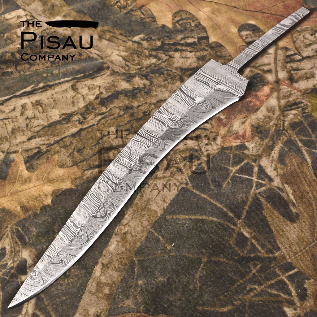 30cm Pisau bleng Damascus tempa Asli  | Pisau Handmade Damascus Blank Blade - Pola Twist