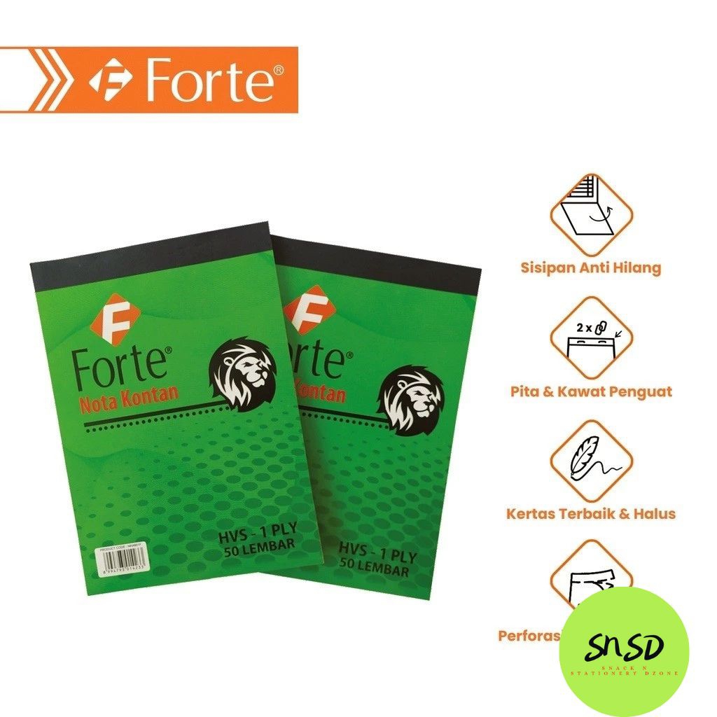 

Buku nota kontan kecil Forte 1 ply 50 lembar