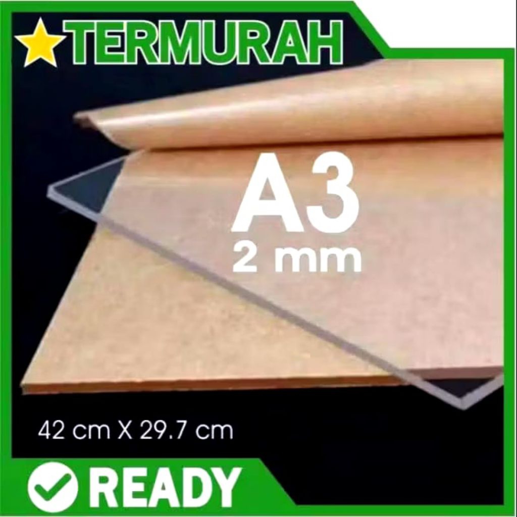 

Akrilik Lembaran bening 2mili ukuran A3