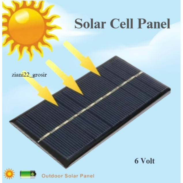 Panel Surya Solar Cell Mini 6v 1w Cas HP Powerbank 18650 DIY / Solar Panel