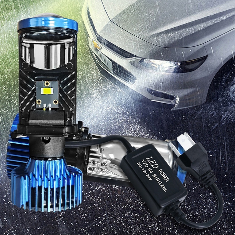 2Pcs Lampu Led Mini Projie Y7D H4 100W