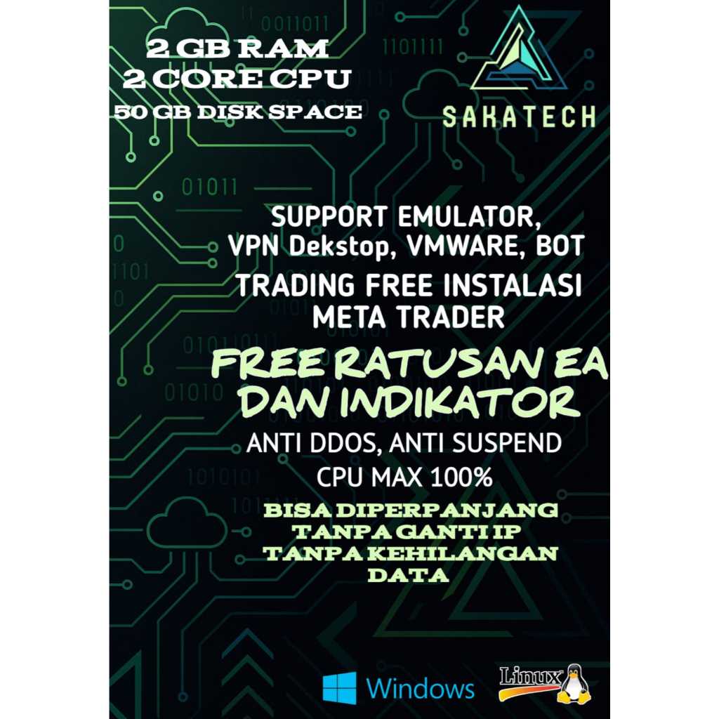 RDP / VPS Bulanan 2 Core Ram 2 GB Windows / LINUX | Durasi 1 Bulan | Full Admin | Full Garansi | RDP