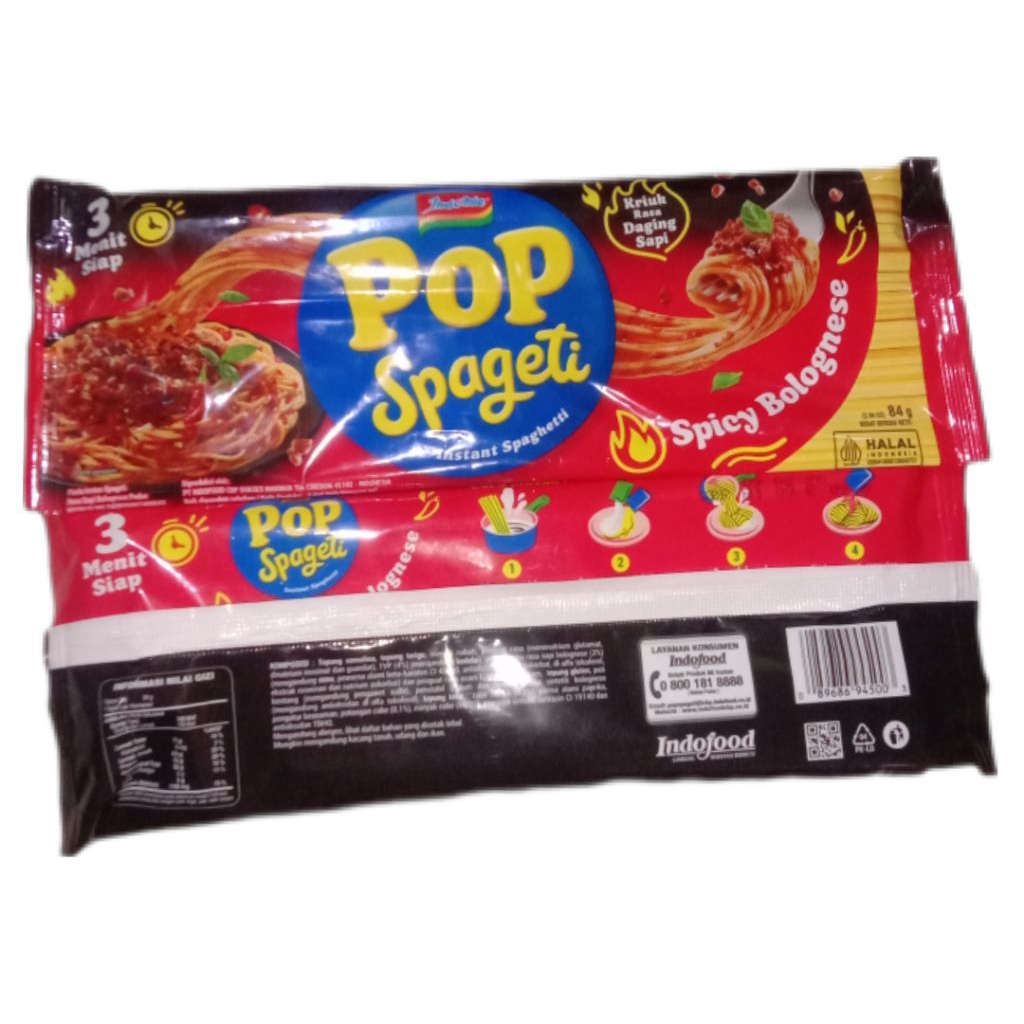 

Indomie Pop Spageti Spicy Bolognese 84gr, Indomie Pop Spageti Spicy Carbonara 84gr