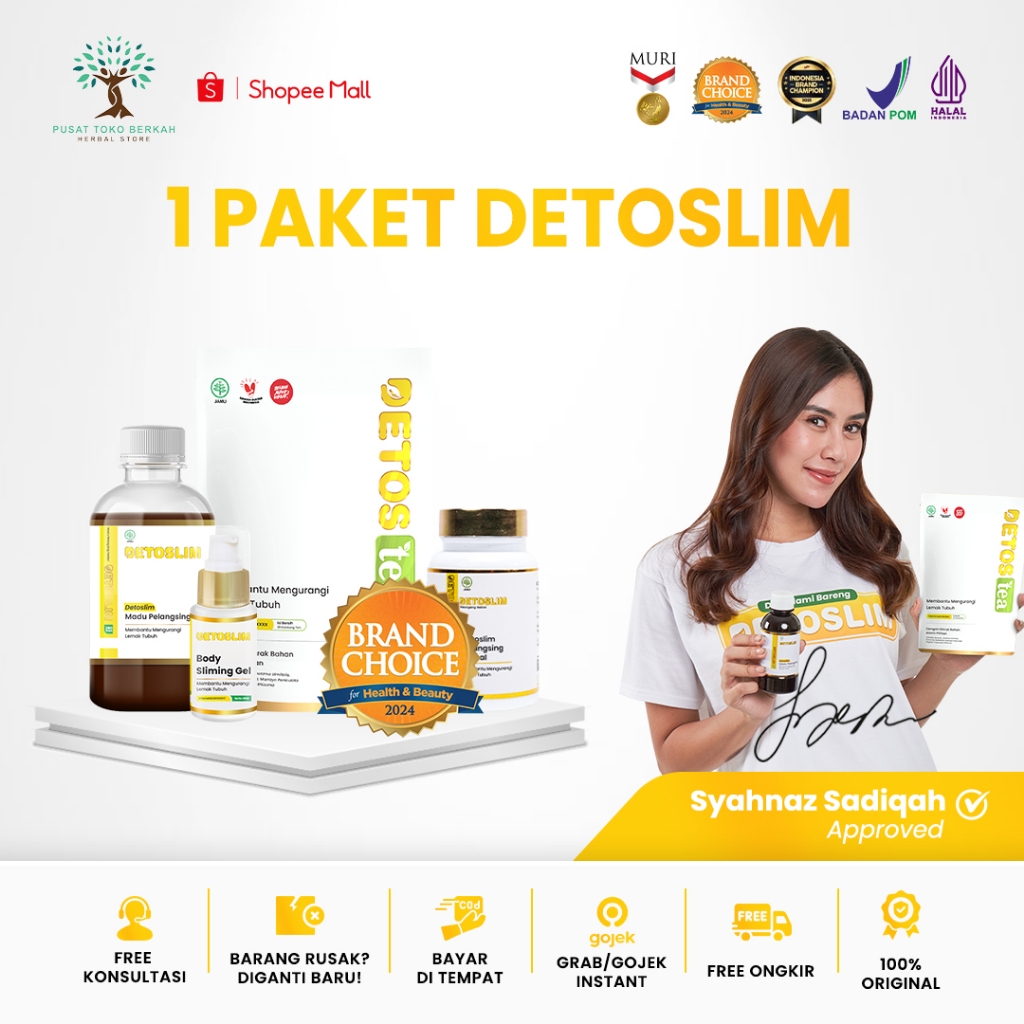 Detoslim Paket Lengkap Herbal Pelangsing Membantu Mengurangi Lemak Berlebih Dengan Cepat