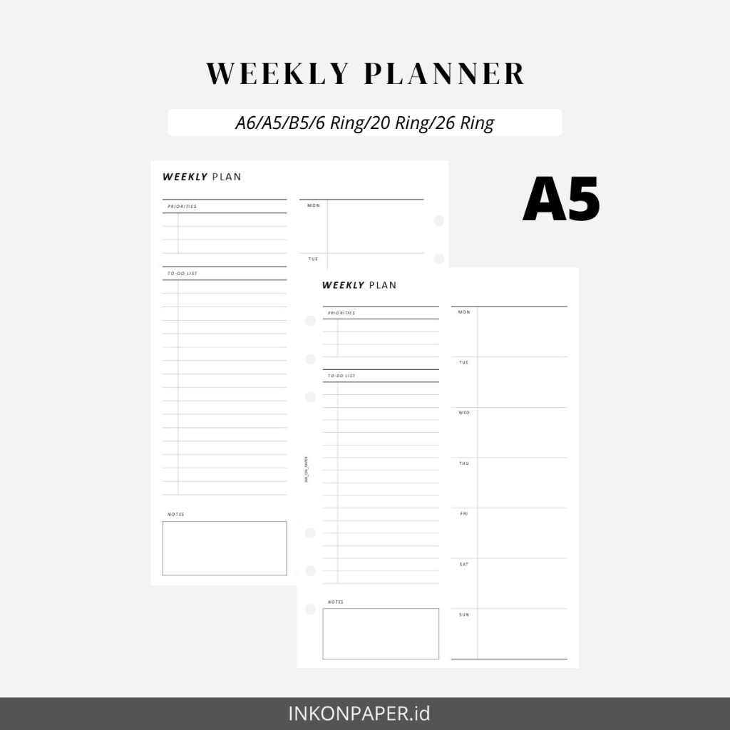 

A5/A6 Planner - Weekly planner by INK_ON_PAPER