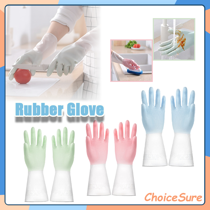 Sarung Tangan Cuci Piring Silikon Anti Air 1Pasang / Sarung Tangan Cuci Piring Silikon Anti Air / Sa