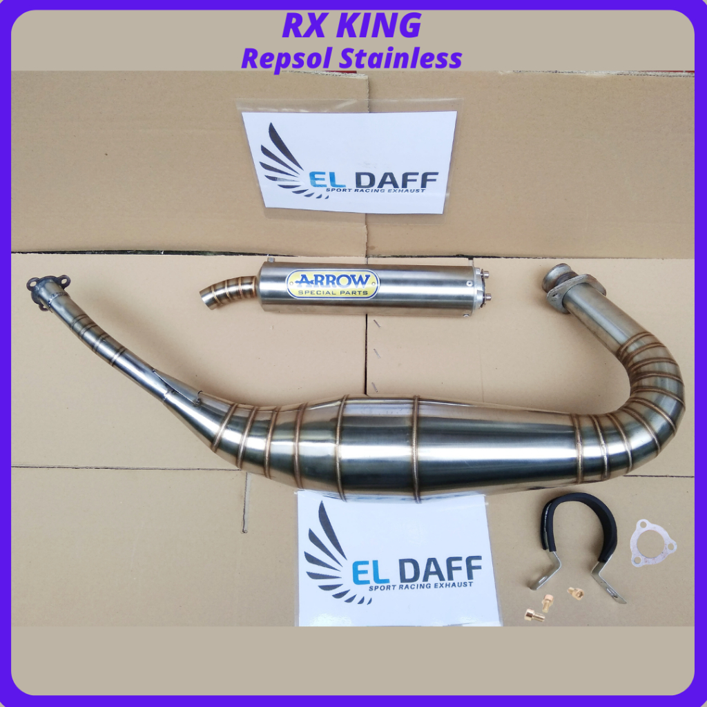 Knalpot RX King Kolong Repsol Arrow Exhaust Stainless Model Ninja
