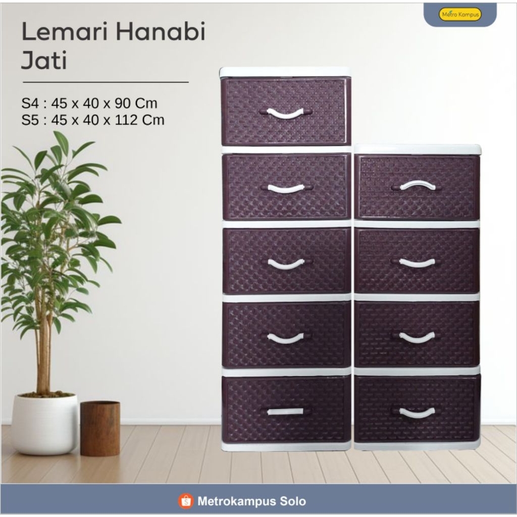 Lemari Hanabi Jati Susun 4,5/Lemari Plastik/Lemari Susun