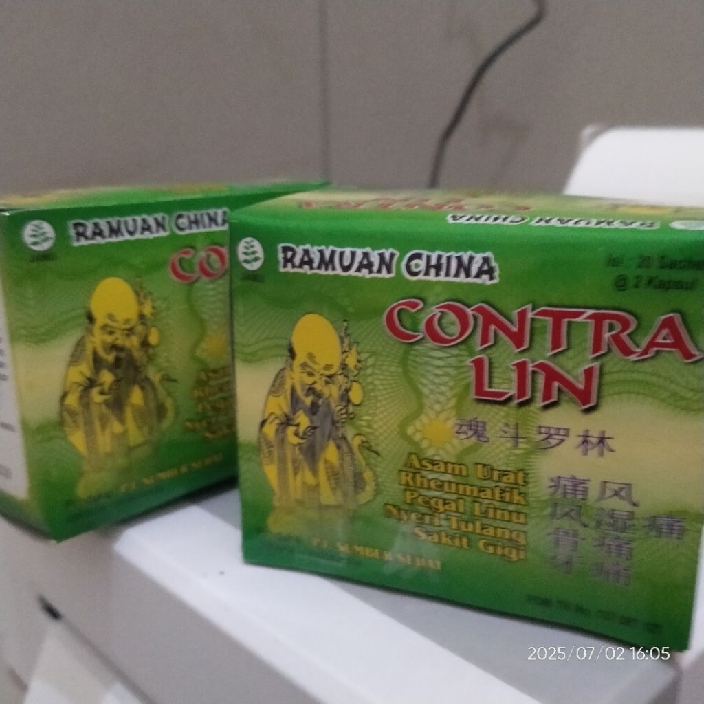 

kapsul asam urat dan reumatik ramuan China contralin kemasan baru