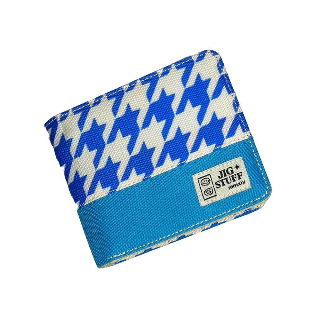 Dompet lipat pria anti arit waterproof model lipat bifold dompet cowok laki-laki motif houndstooth w