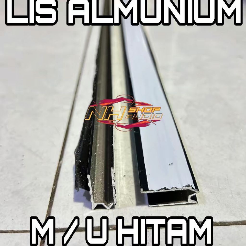 BACA DESKRIPSI Siku Aluminium Lis M / LIS U HITAM Aluminium Hardcase Panjang 3 meter Import Wajib Di