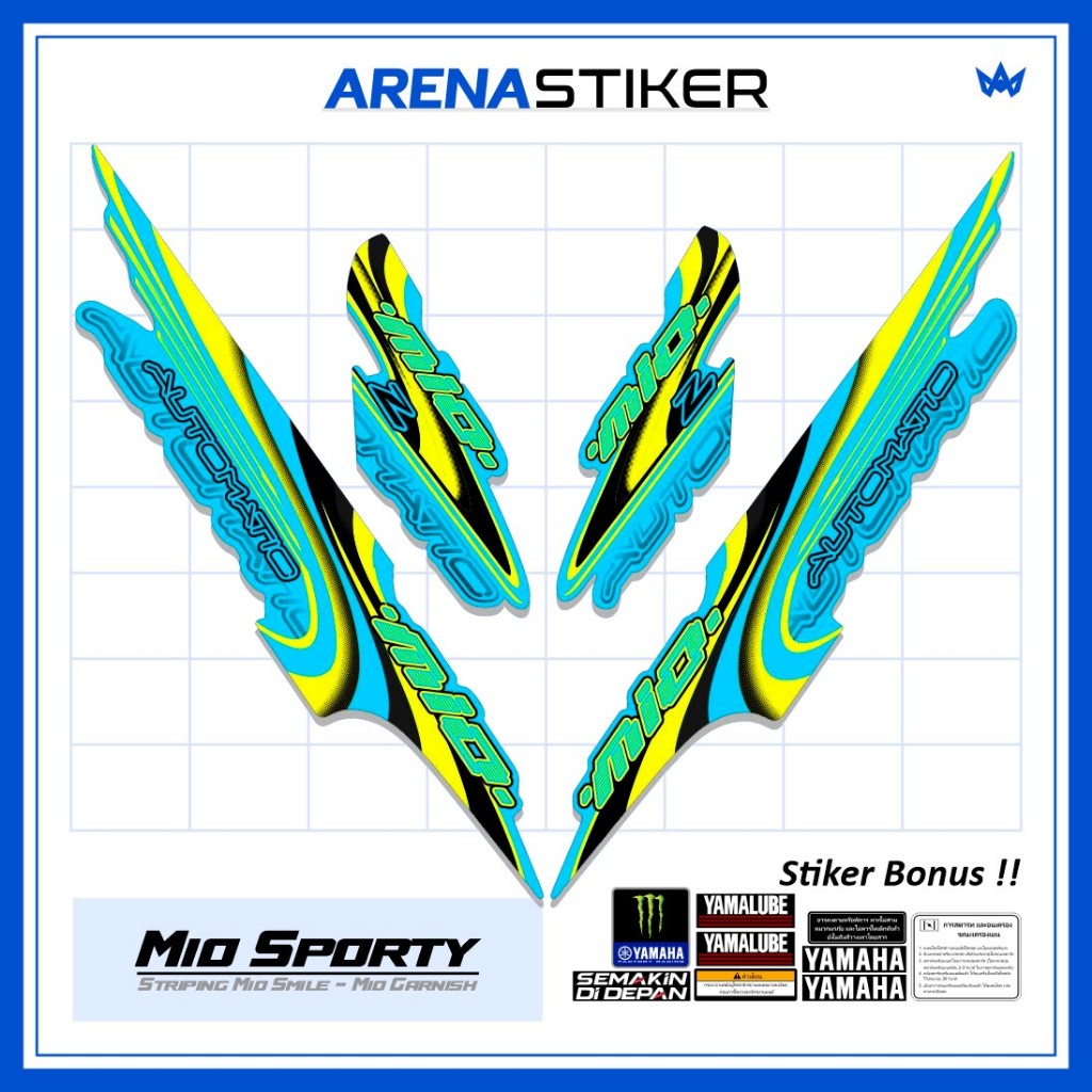 Motif MS70c Stiker Motor Mio Sporty Smile Urban Sticker Striping Setriping Setiker Settriping Skotle