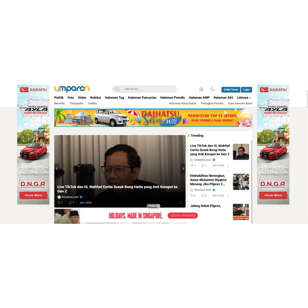 UmparanWP Template WordPress Berita Mirip Kumparan.com