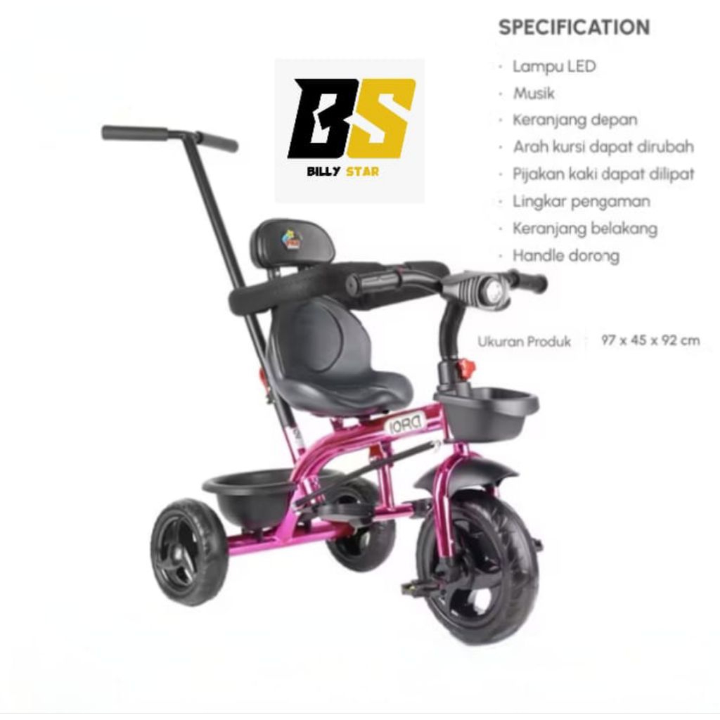 SEPEDA ANAK RODA 3 MUSIK IORA PMB