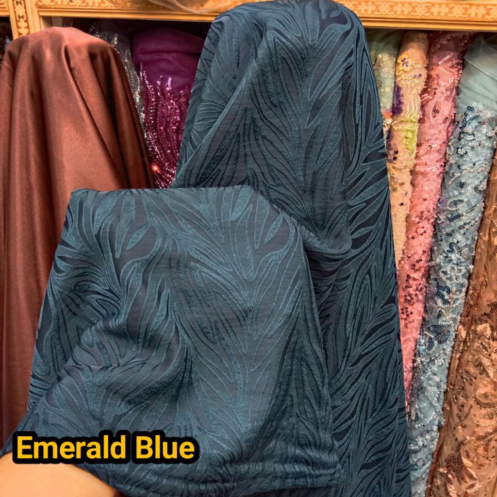 Kain Jacquard Motif Emboss 3D / Bahan Jaguar Timbul Model Terbaru