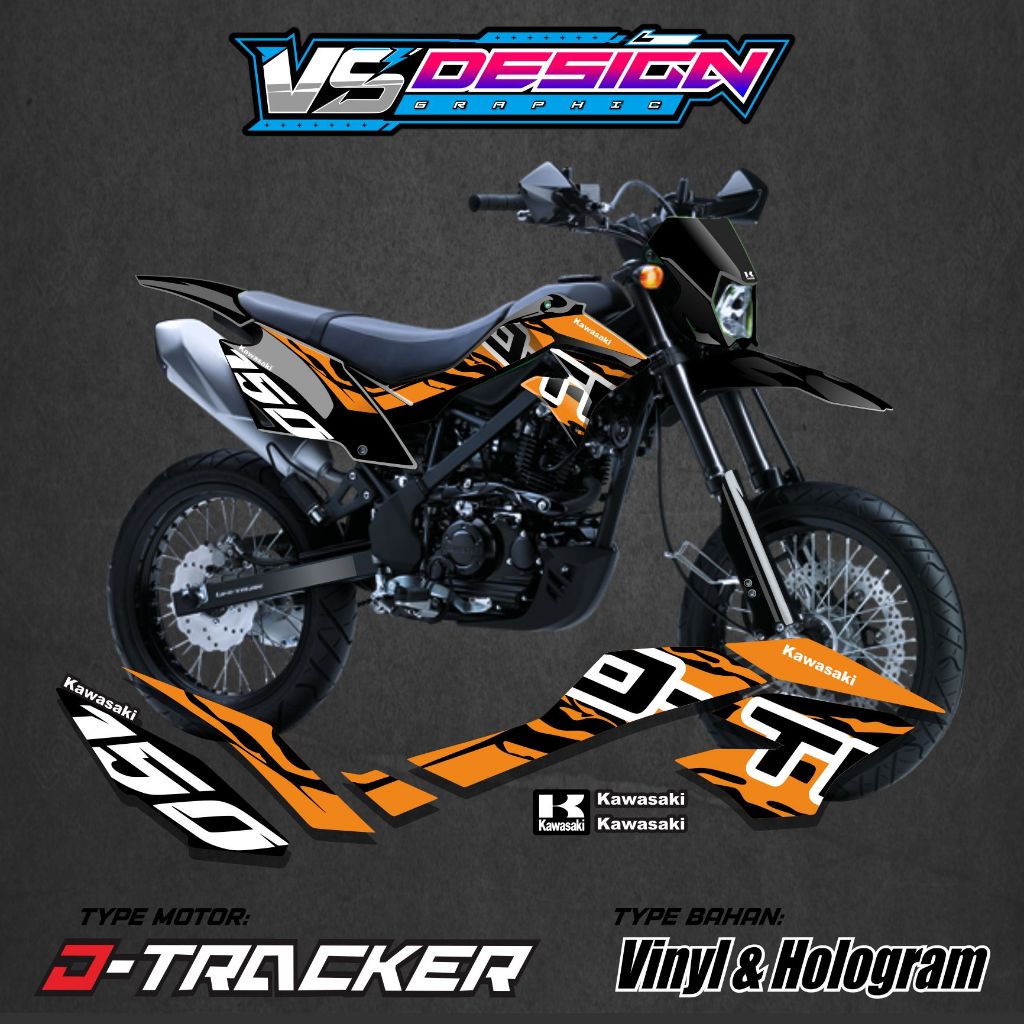STICKER MOTOR KEREN STRIPING KAWASAKI DTRACKER150 SE Variasi Original-Sticker Variasi Kawasaki DTrac