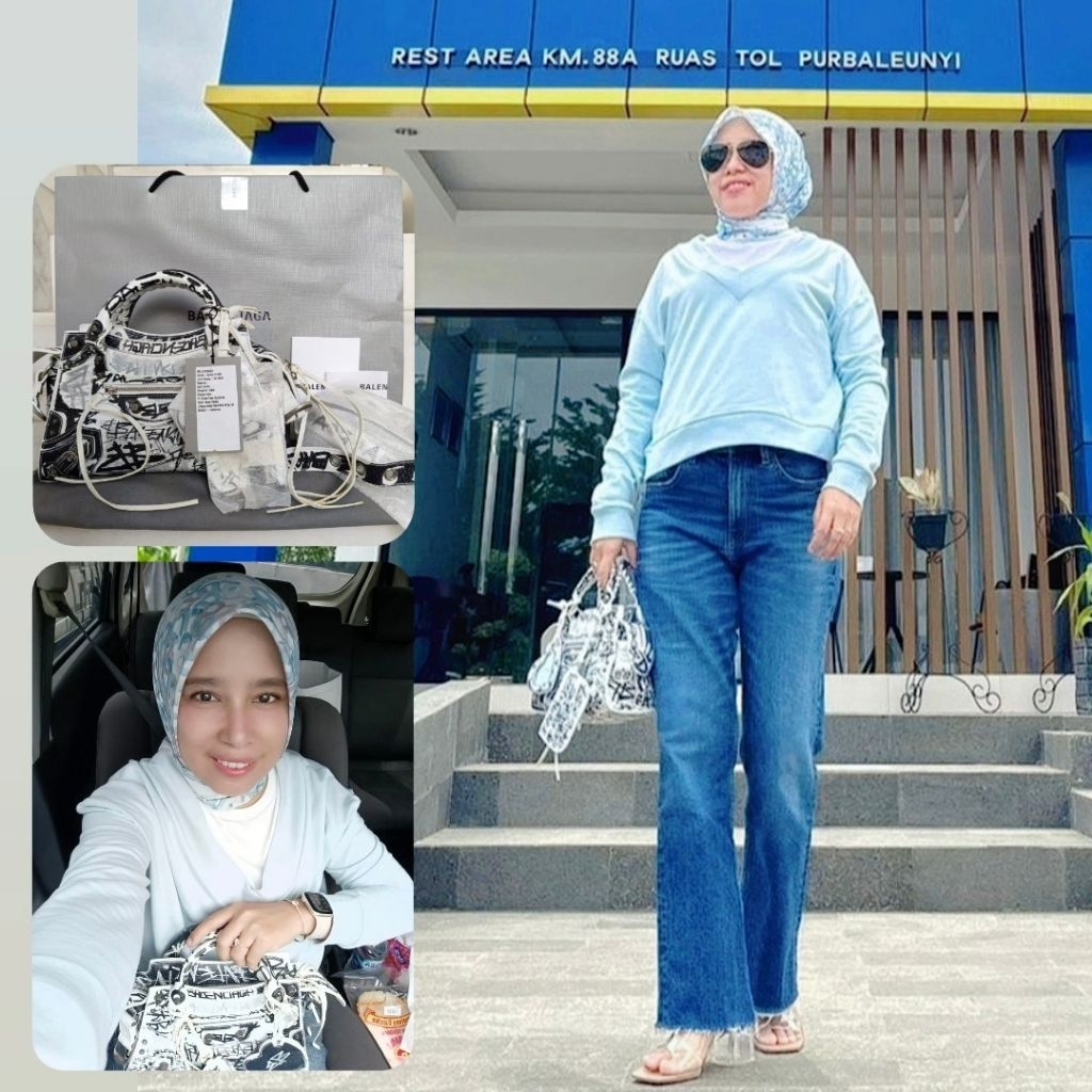 PRELOVED 2024 LIKE NEW BALENCIAGA NEO CAGOLE BAG GRAFITTI XS IN WHITE (REC PI)