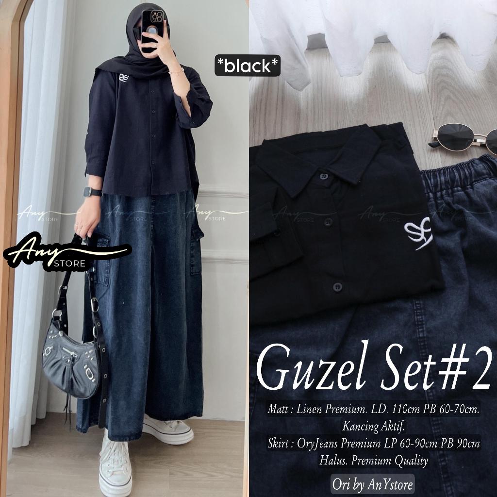 Setelan Rok Guzel Ld 120 Polos Linen Fashion Muslim