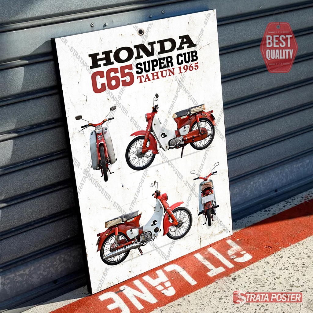 Poster Motor Klasik Honda Dekorasi Pajangan dinding Otomotif Wall decor