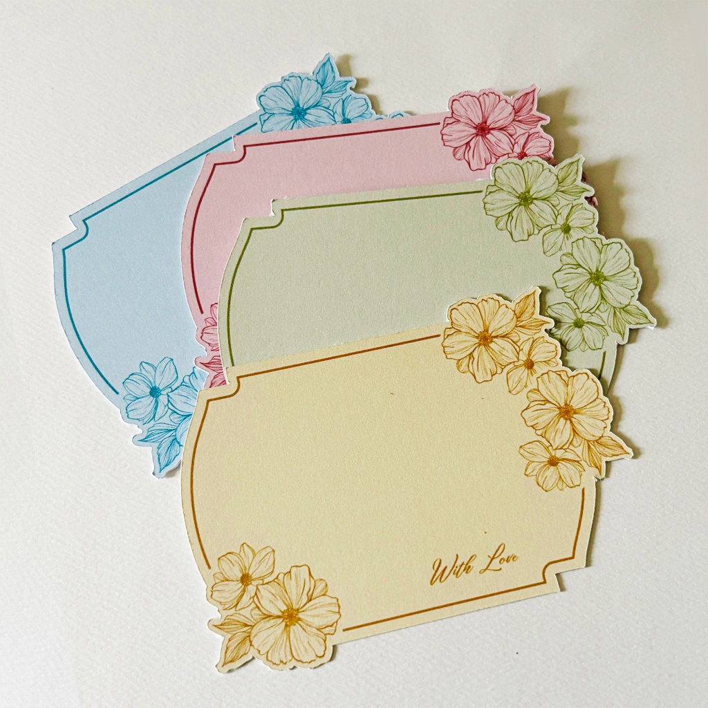 Vintage Frame Flower BLANK CARD - KARTU UCAPAN POLOS KOSONG - GREETING CARDS - Note Cards