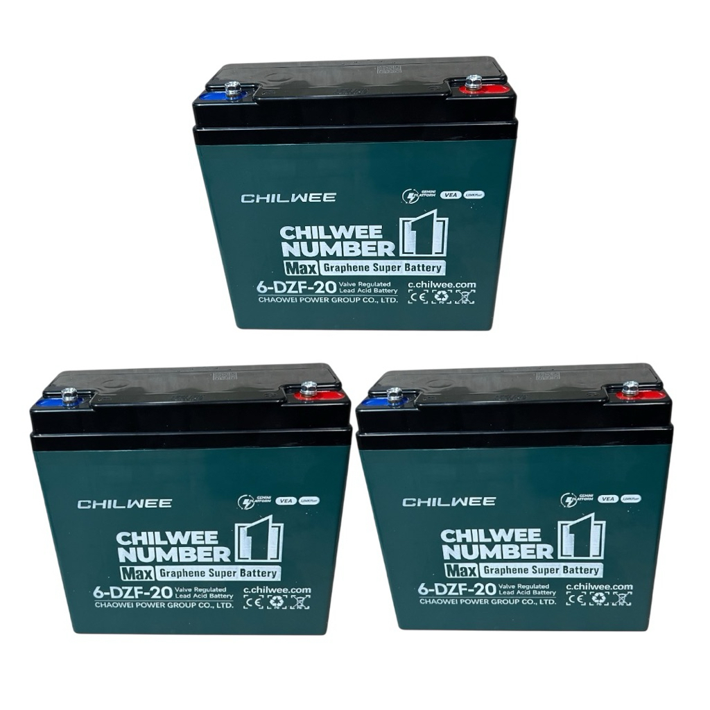 Promo Paket Baterai Motor Listrik Chilwee Model 6-DZF-20 12V 20Ah 3unit (36V 20Ah) Batre Sepeda List