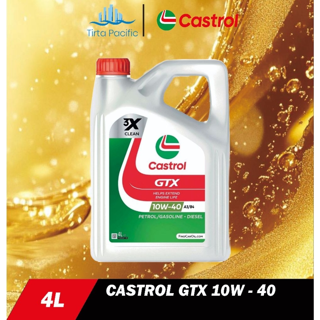 Oli Mobil Castrol GTX 10w40 / 10w-40 4L Original