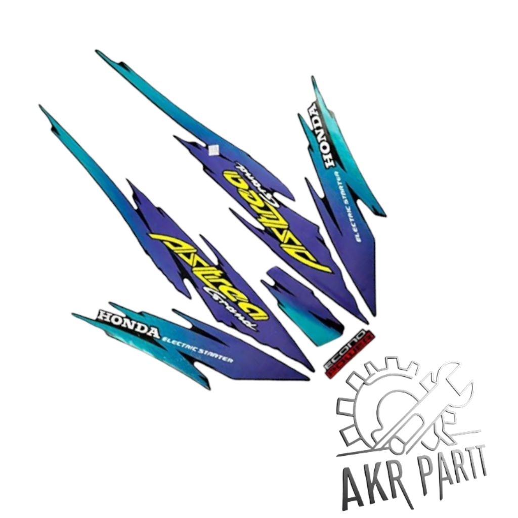 Stiker Striping Motor Honda Astrea Grand 95 Sticker Lis Body Berkualitas biru seperti digambar