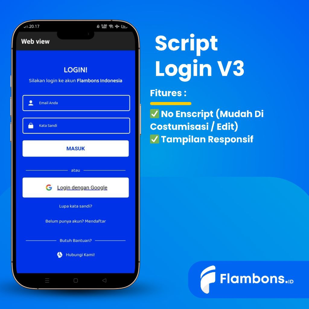 Script Bukaolshop Login & Daftar V3