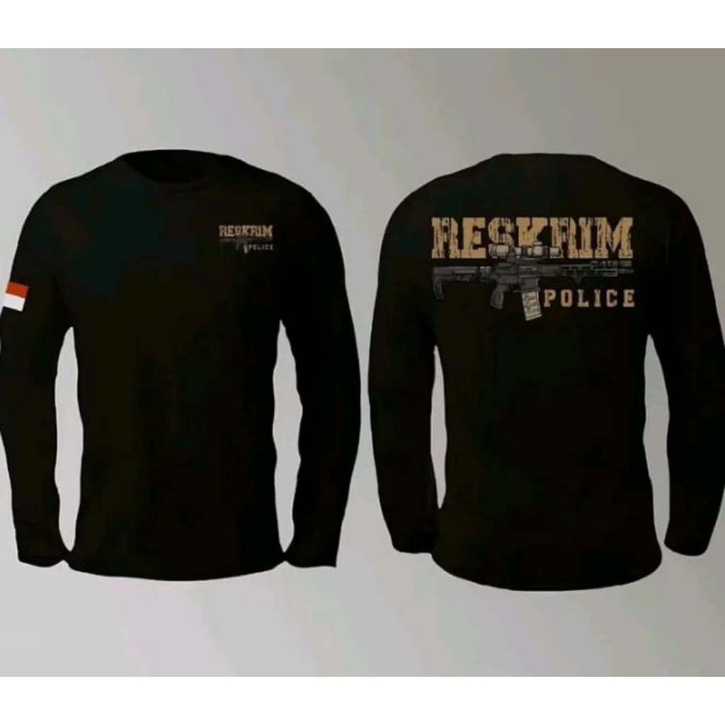 Kaos Lengan Panjang Reskrim Police Kaos Distro Unisex